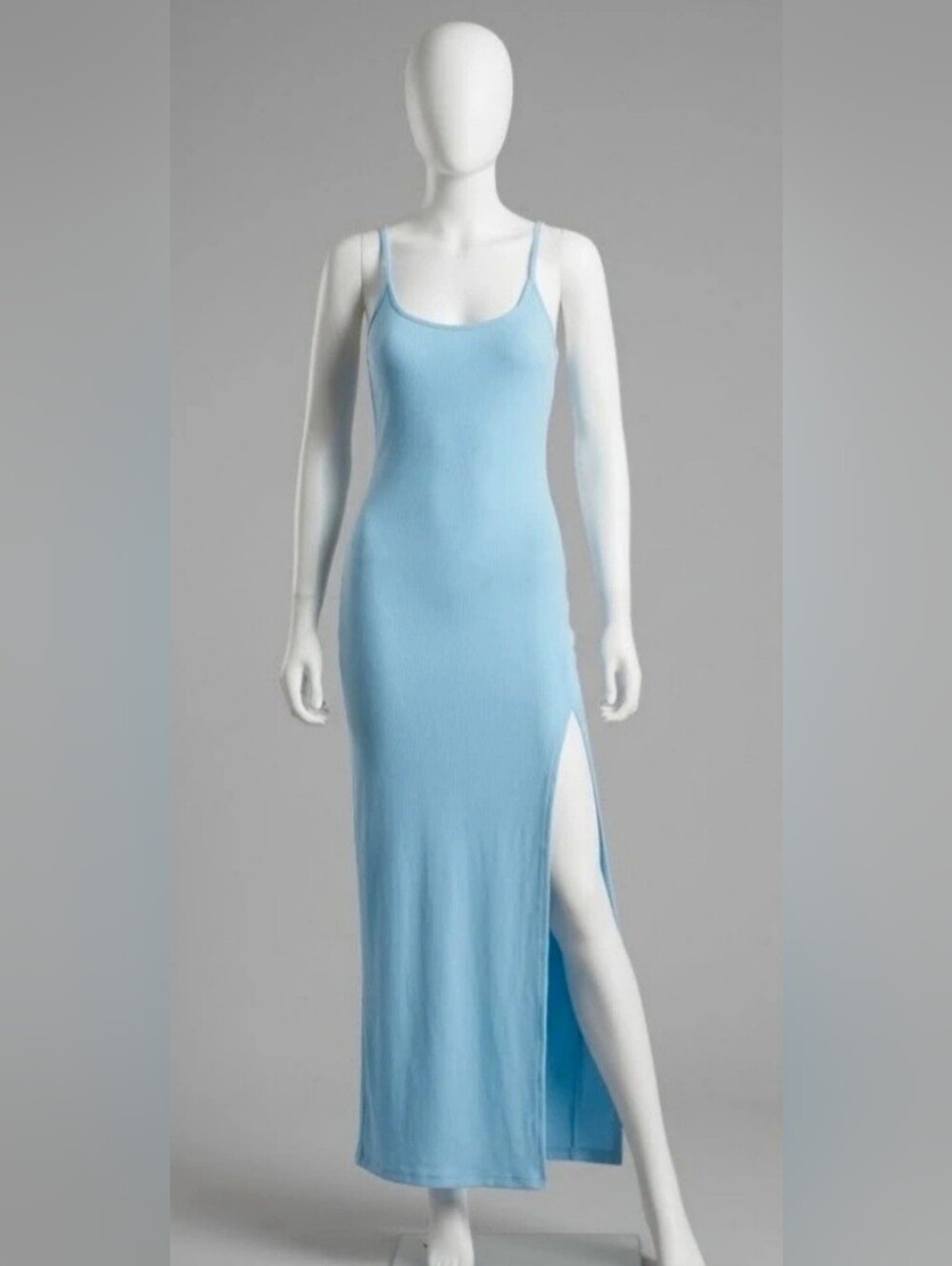 Women's Jolie & Joy Maxi Ribbed Dress Side Slit Large